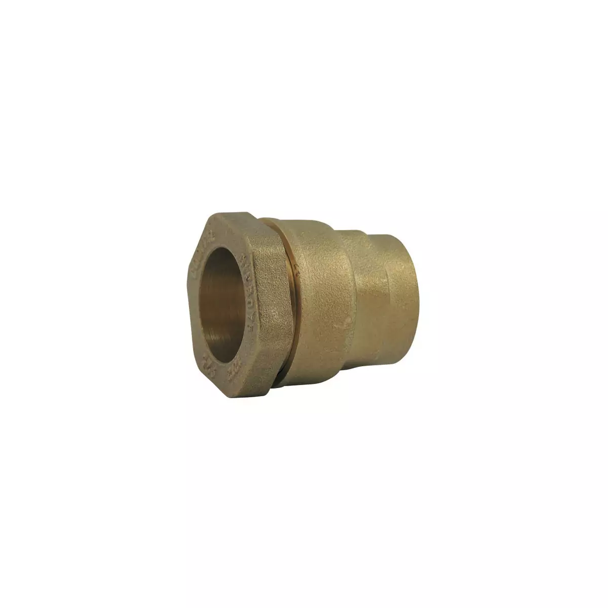Brass compression fitting for straight PE female pipe - short model