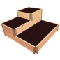 3 piani giardino in legno naturale quadrato 1200 x 1200mm