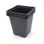 Pack of 5 square black plastic buckets 11cm Pack of 5 square black plastic buckets 11cm