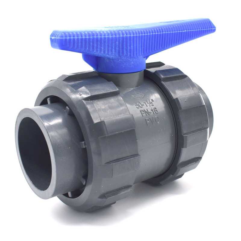Valvola PVC a sfera doppia unione raccordo femmina da incollare abrisa