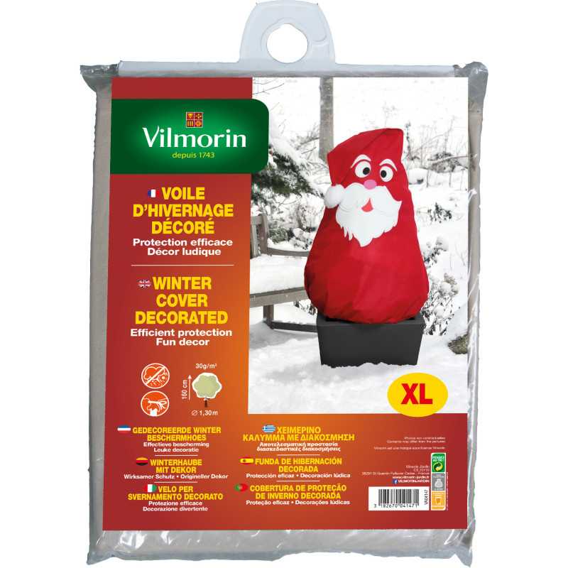 Telo pacciamatura invernale decorato Babbo Natale altezza 160cm x diametro 130cm Telo pacciamatura invernale decorato Babbo Natale altezza 160cm x diametro 130cm