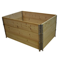 Bac potager carré H.22,5 cm 150x150 en bois - montage par