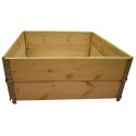 Carré potager en bois naturel 1000x1000mm hauteur 390mm
