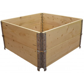 Square vegetable garden in natural wood 1000x1000mm