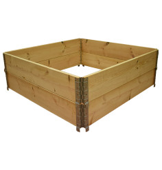 Square vegetable garden in natural wood 1200x1200mm height 390mm