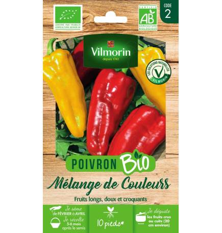 Sachet graines Poivron mélange de couleurs BIO