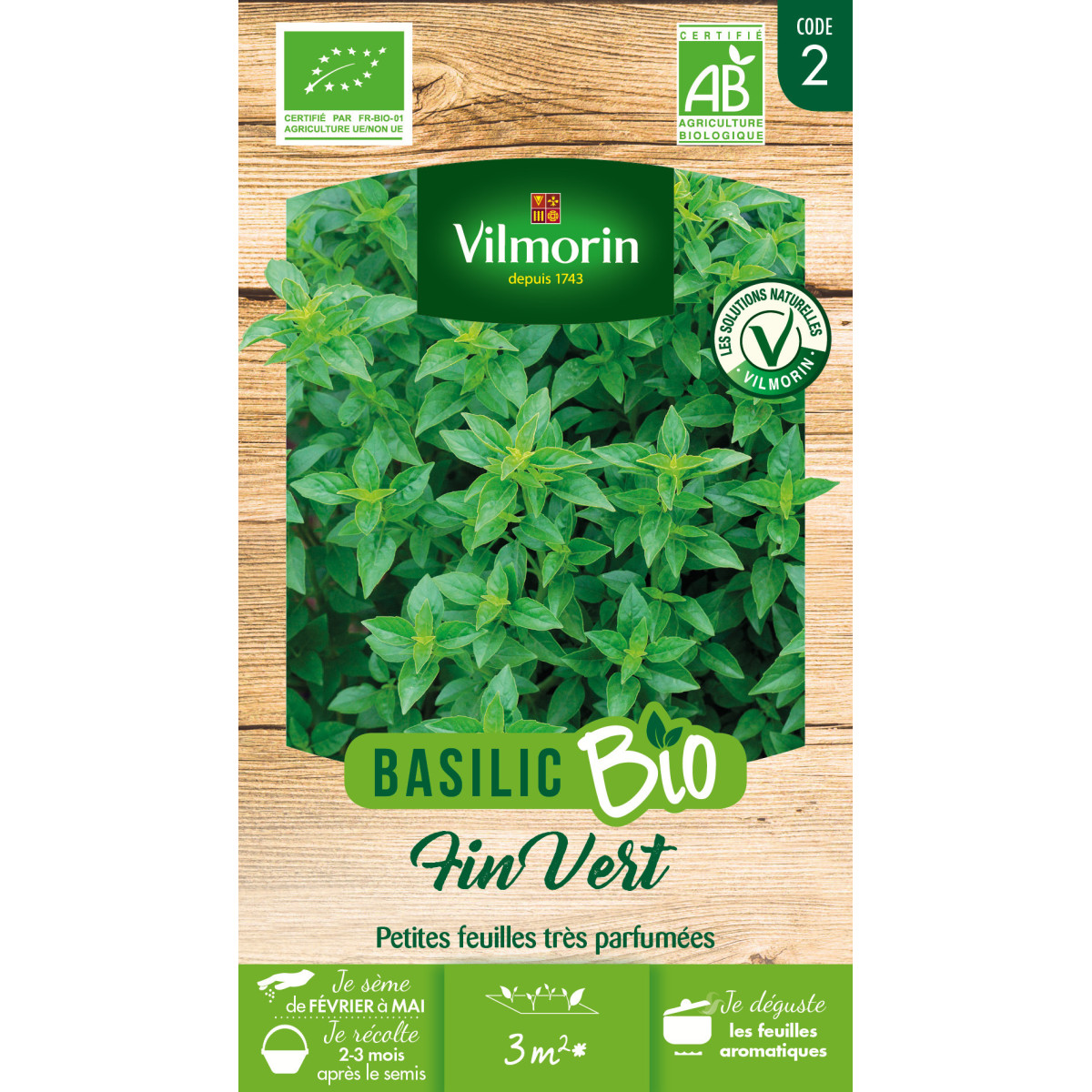 Sachet graines Basilic Fin vert BIO
