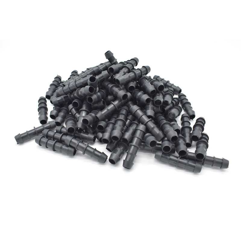 Lotto 100 Raccordi Giunzione Scanalati 16x16 per Micro Irrigazione Lotto 100 Raccordi Giunzione Scanalati 16x16 per Micro Irrigazione