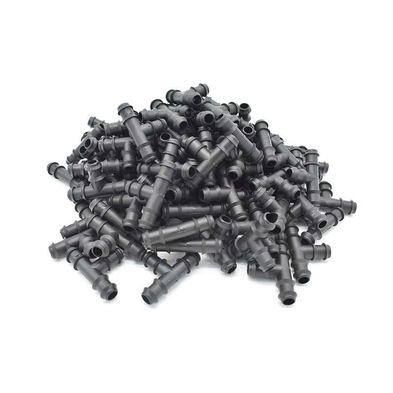 Lotto di 100 Tee scanalati 16x16x16 per micro irrigazione Lotto di 100 Tee scanalati 16x16x16 per micro irrigazione