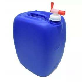 Kanister / Kanister 20 Liter BLAU VAKUUM mit Aeroflow Wasserhahn