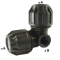 Gomito di compressione a 90° per irrigatore | BSP Femminile | Tube PE Gomito di compressione a 90° per irrigatore | BSP Femminile | Tube PE