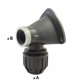 90 ° female angled compression adapter with wall lamp