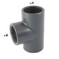 Té 90° Femelle / Femelle / Femelle avec dérivation centrale taraudée en PVC