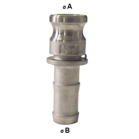 Male Camlock Fitting - Stainless Steel Hose Shank - Type E