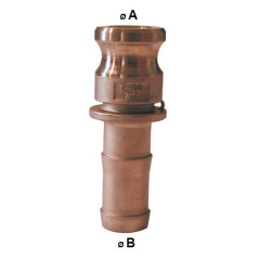 Camlock male fitting - grooved hose tail brass - Type E