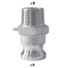 Racor camlock macho - Embocadura roscada macho en aluminio - Tipo F