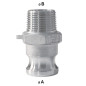 Camlock Male Fitting - Male Threaded End in Aluminum - Type F Camlock Male Fitting - Male Threaded End in Aluminum - Type F