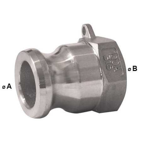 Raccordo Camlock maschio - filettatura femmina in alluminio - Tipo A