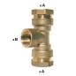 Brass Bypass Tee CW617N Tapped | PE Drinking Water Connection Brass Bypass Tee CW617N Tapped | PE Drinking Water Connection