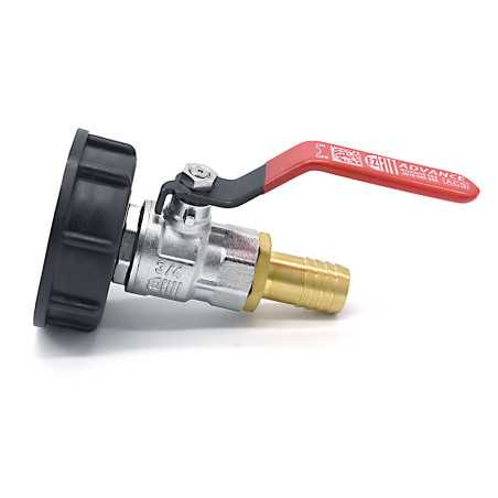 Raccordo S60x6 con rubinetto a sfera in ottone e uscita scanalata 19mm