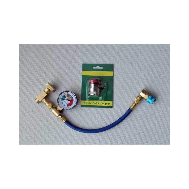 Kit di ricarica DC402 con raccordo alta pressione R134a per bomboletta Duracool / Multicool / Climapure Kit di ricarica DC402 con raccordo alta pressione R134a per bomboletta Duracool / Multicool / Climapure