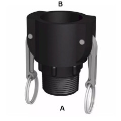 Female camlock connection - BSP polypropylene male threaded