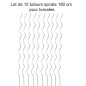 Lotto di 10 tutor a spirale da 180 cm per impianti di pomodoro in acciaio zincato Lotto di 10 tutor a spirale da 180 cm per impianti di pomodoro in acciaio zincato