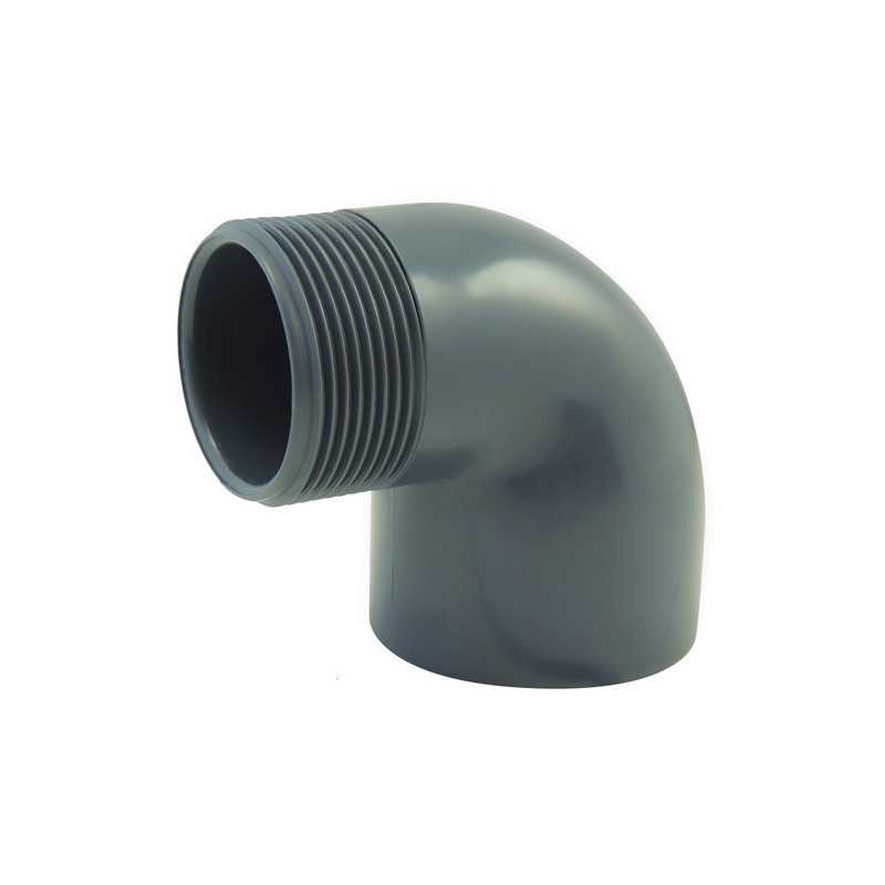 Codo 90° mixto para atornillar y pegar hembra/macho en PVC