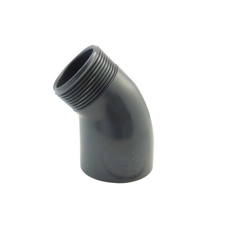Gomito misto a avvitare e incollare 45° femmina / maschio in PVC Gomito misto a avvitare e incollare 45° femmina / maschio in PVC