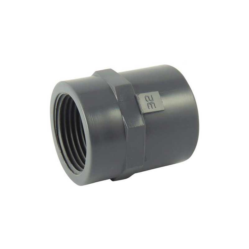 Manicotto PVC femmina / femmina da avvitare e da incollare Manicotto PVC femmina / femmina da avvitare e da incollare