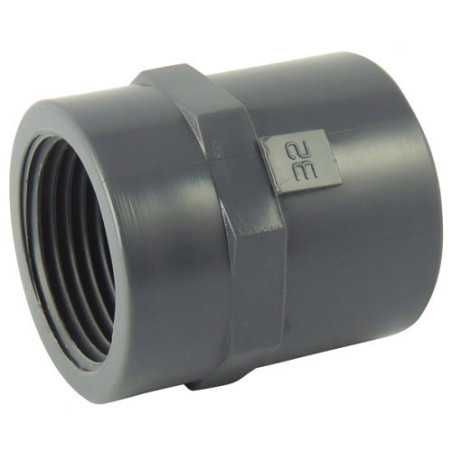 Female / female PVC sleeve to be screwed and glued