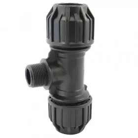 Compression fitting Tee 90 ° with threaded male bypass