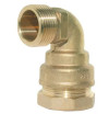 Brass compression elbow with threaded male tip