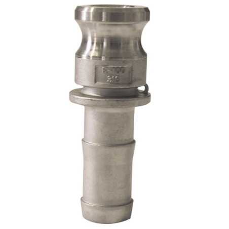 camlock conexión macho - manguera púa de acero inoxidable - Tipo E