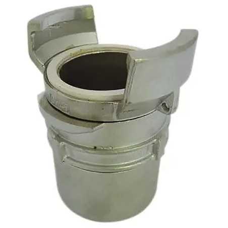 Half symmetrical fitting Guillemin, firefighter, female threaded socket lock in stainless steel