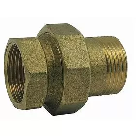 Straight brass union connection for M/F radiator