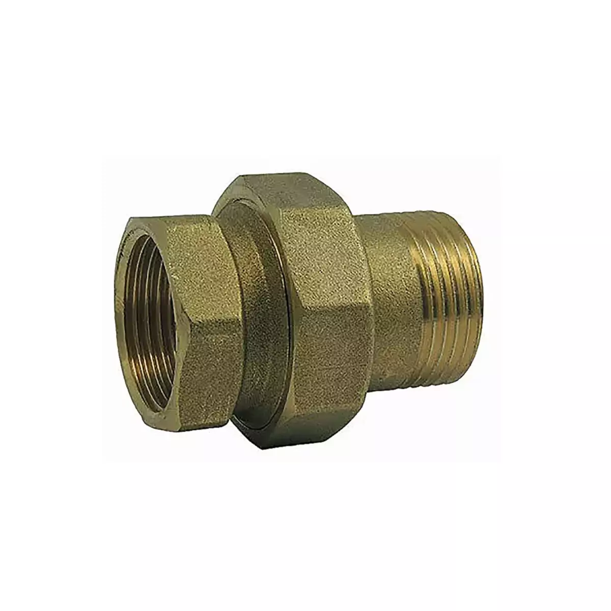 Straight brass union connection for M/F radiator