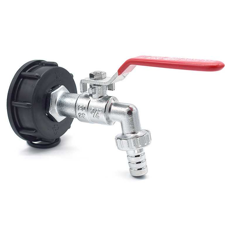 Chrome brass tap fitting 3/4'' outlet 90 degrees - barbed 15mm Chrome brass tap fitting 3/4'' outlet 90 degrees - barbed 15mm