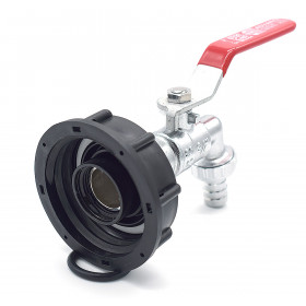 IBC S60X6 - Adattatore per vasca 3/4 valvola di scarico, doppio rubinetto  raccordo rubinetto in ottone cromato uscita e connettore