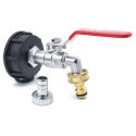 Tank Watering Kit 1000L S60x6 | Chrome-plated brass faucet & quick coupling