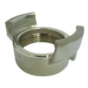 Half symmetrical fitting Guillemin, firefighter, no lock to female threaded socket in stainless steel