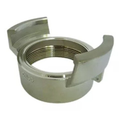Half symmetrical fitting Guillemin, firefighter, no lock to female threaded socket in stainless steel