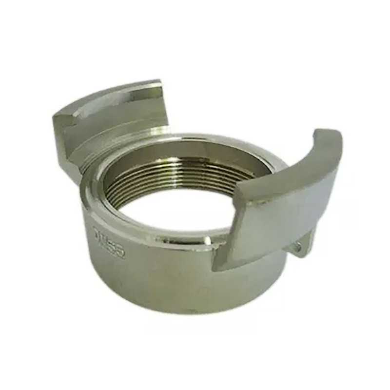 Mezzo raccordo simmetrico Guillemin, pompiere, senza blocco con manicotto filettato femmina in inox Mezzo raccordo simmetrico Guillemin, pompiere, senza blocco con manicotto filettato femmina in inox