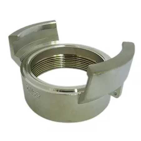 Half symmetrical fitting Guillemin, firefighter, no lock to female threaded socket in stainless steel