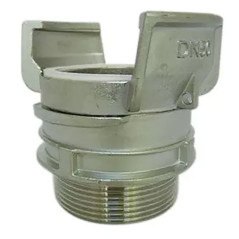 Half symmetrical fitting Guillemin, firefighter, male stainless steel threaded socket lock