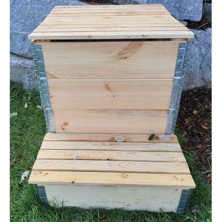 Compostiera modulare in legno naturale da 570 litri