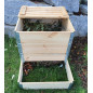 Composter escalable de madera natural de 570 litros