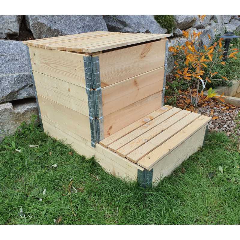 Compostiera modulare in legno naturale da 570 litri