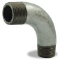 Curva ad alto raggio a 90 gradi maschio maschio, galvanizzato, ghisa malleabile