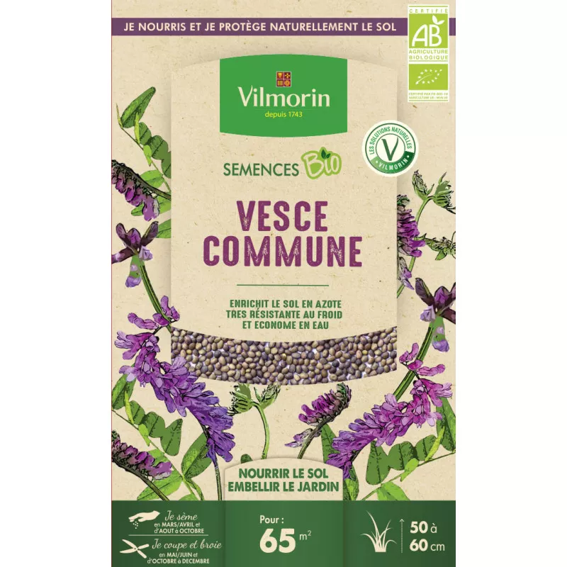 Graines de Vesce Commune Bio, boite de 375 grs